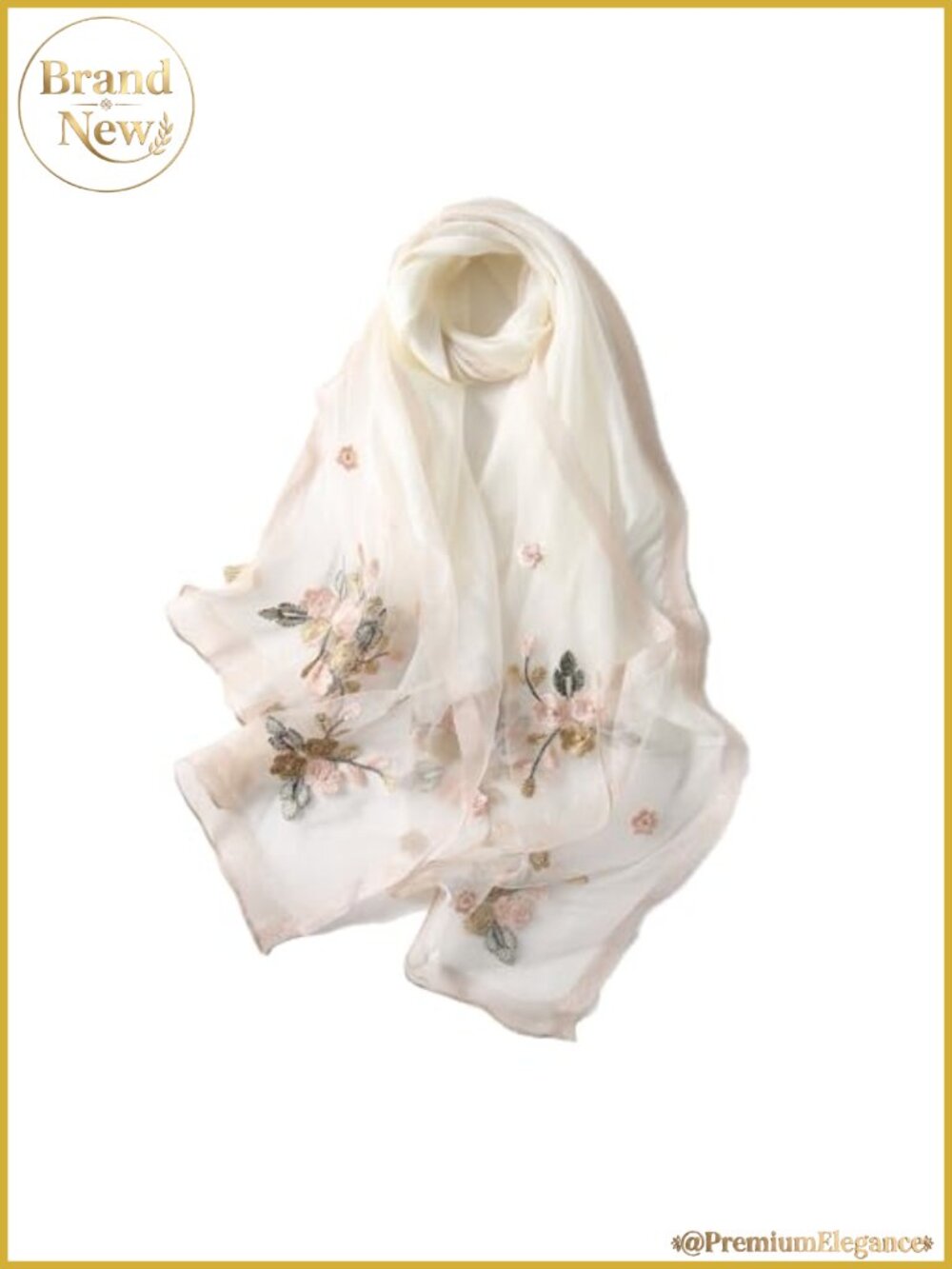 Silk Blend Embroidered Floral Shawl Wrap Lightweight Evening Cover Up